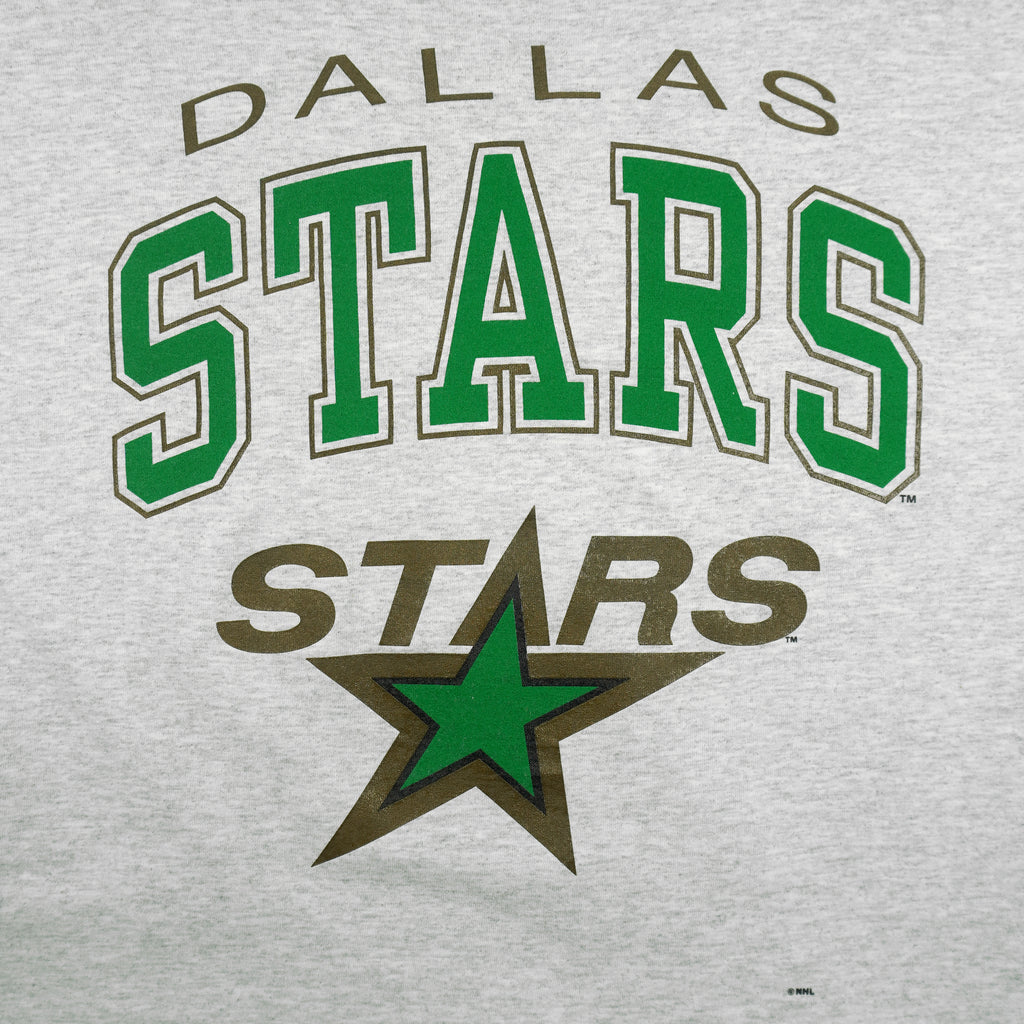 Starter (NHL) - Grey Dallas Stars Single Stitch T-Shirt 1990s X-Large Vintage Retro Hockey