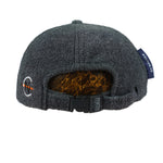 Nautica - Grey & Orange Big Logo Fleece Strapback Hat 1990s OSFA Vintage Retro