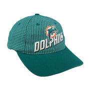 NFL (Logo Athletics) - Miami Dolphins Plaid Strapback Hat 1990s OSFA Vintage Retro Football