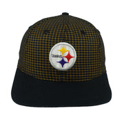 NFL (Logo 7) - Pittsburgh Steelers Embroidered Plaid Snapback Hat 1990s OSFA Vintage Retro Football