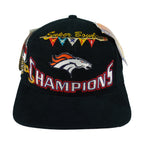 Vintage NFL - Denver Broncos Super Bowl Champions Deadstock Snapback Hat 1998 OSFA in black