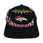 Vintage NFL - Denver Broncos Super Bowl Champions Deadstock Snapback Hat 1998 OSFA in black