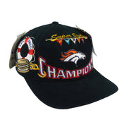 Vintage NFL - Denver Broncos Super Bowl Champions Deadstock Snapback Hat 1998 OSFA in black