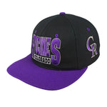 MLB - Black & Purple Colorado Rockies Embroidered Snapback Hat 1990s OSFA Vintage Retro Baseball