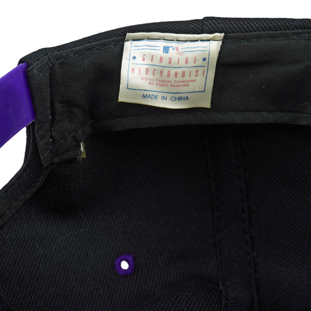MLB - Black & Purple Colorado Rockies Embroidered Snapback Hat 1990s OSFA Vintage Retro Baseball