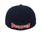 Vintage NFL (American Needle) - Tampa Bay Buccaneers Big Logo Fitted Hat 1990s 7-1/2 in blue and navy