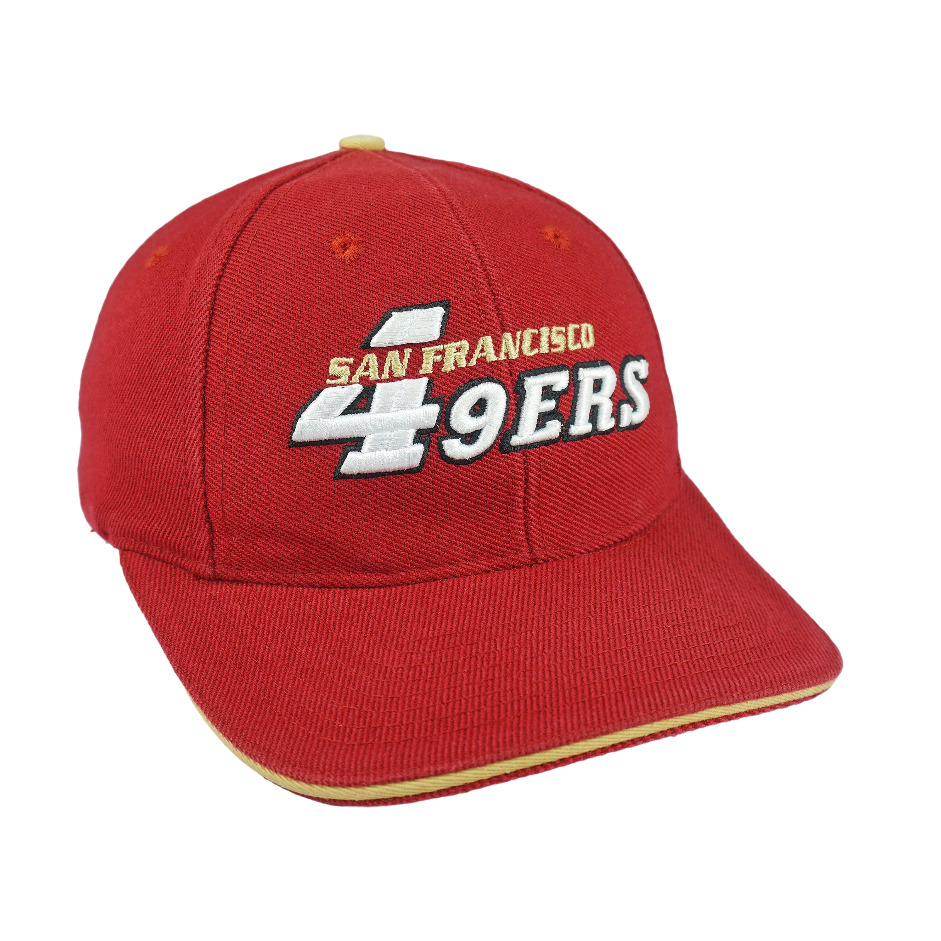 Puma - San Francisco 49ers Spell-Out Strapback Hat 1990s OSFA Vintage Retro Football