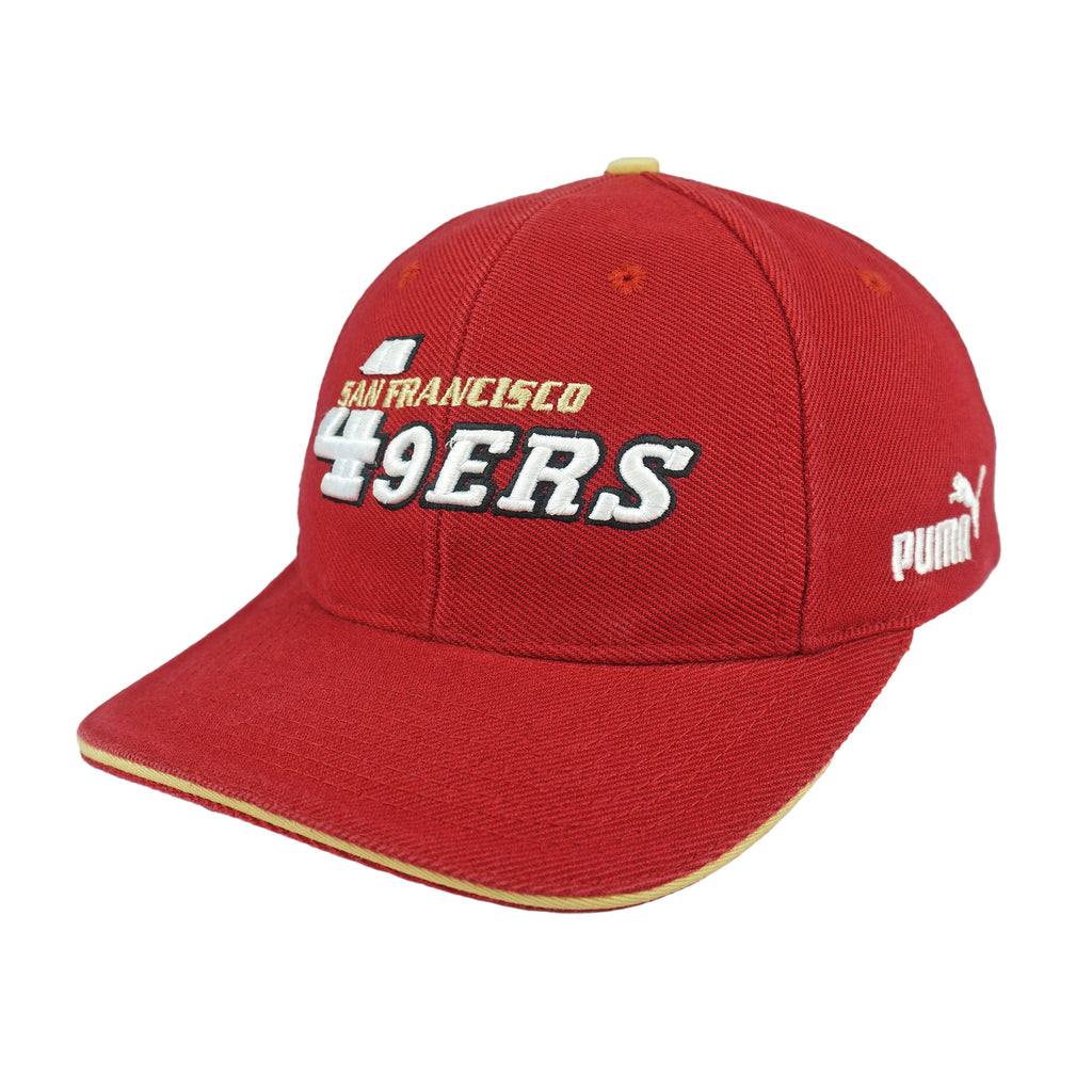 Puma - San Francisco 49ers Spell-Out Strapback Hat 1990s OSFA Vintage Retro Football