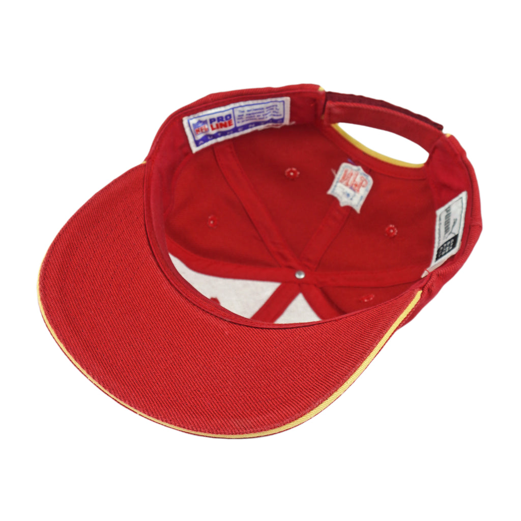 Puma - San Francisco 49ers Spell-Out Strapback Hat 1990s OSFA Vintage Retro Football