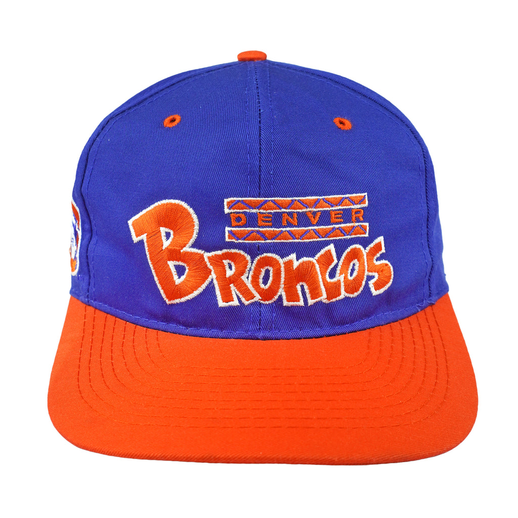 NFL (ANNCO) - Denver Broncos Spell-Out Snapback Hat 1990s OSFA Vintage Retro Football