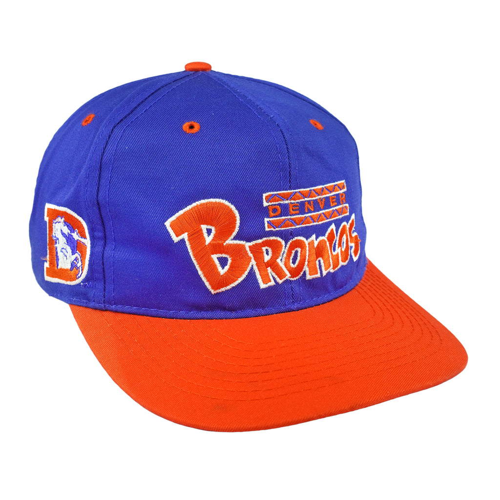 NFL (ANNCO) - Denver Broncos Spell-Out Snapback Hat 1990s OSFA Vintage Retro Football