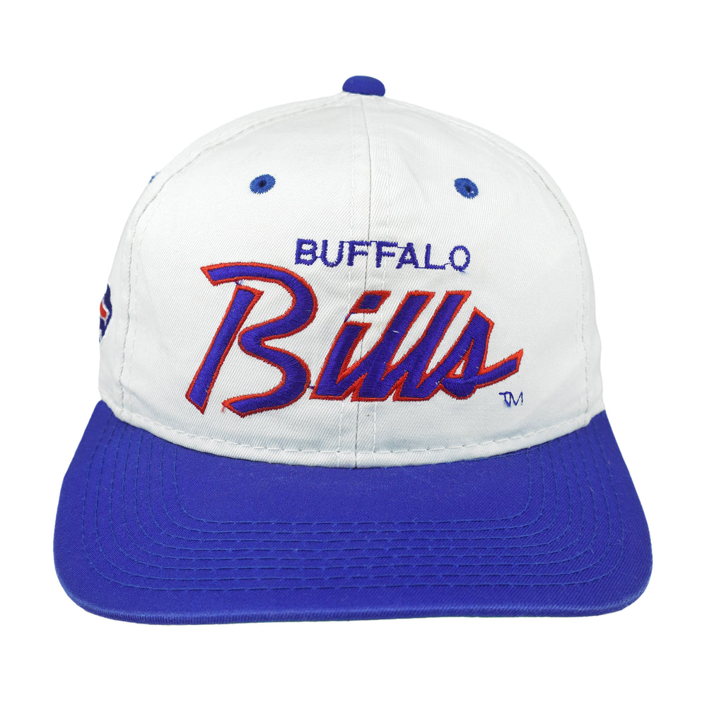NFL (The Twill) - Buffalo Bills Embroidered Spell-Out Snapback Hat 1990s OSFA Vintage Retro Football