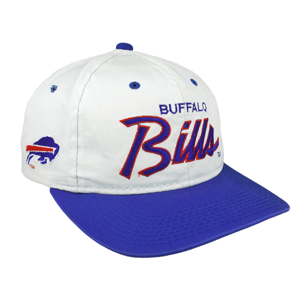 NFL (The Twill) - Buffalo Bills Embroidered Spell-Out Snapback Hat 1990s OSFA Vintage Retro Football