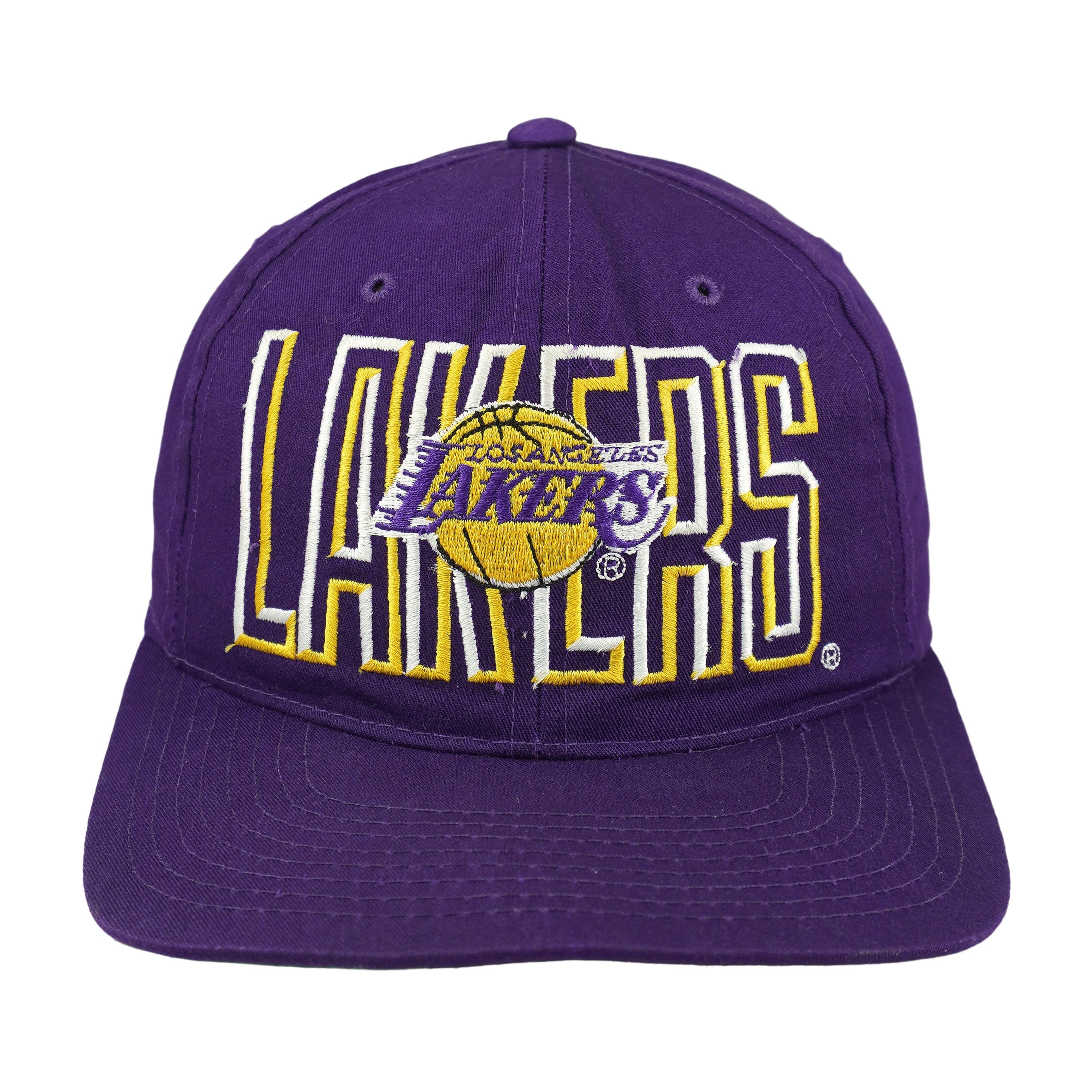 NBA - Los Angeles Lakers Spell-Out Snapback Hat 1990s OSFA Vintage Retro Basketball