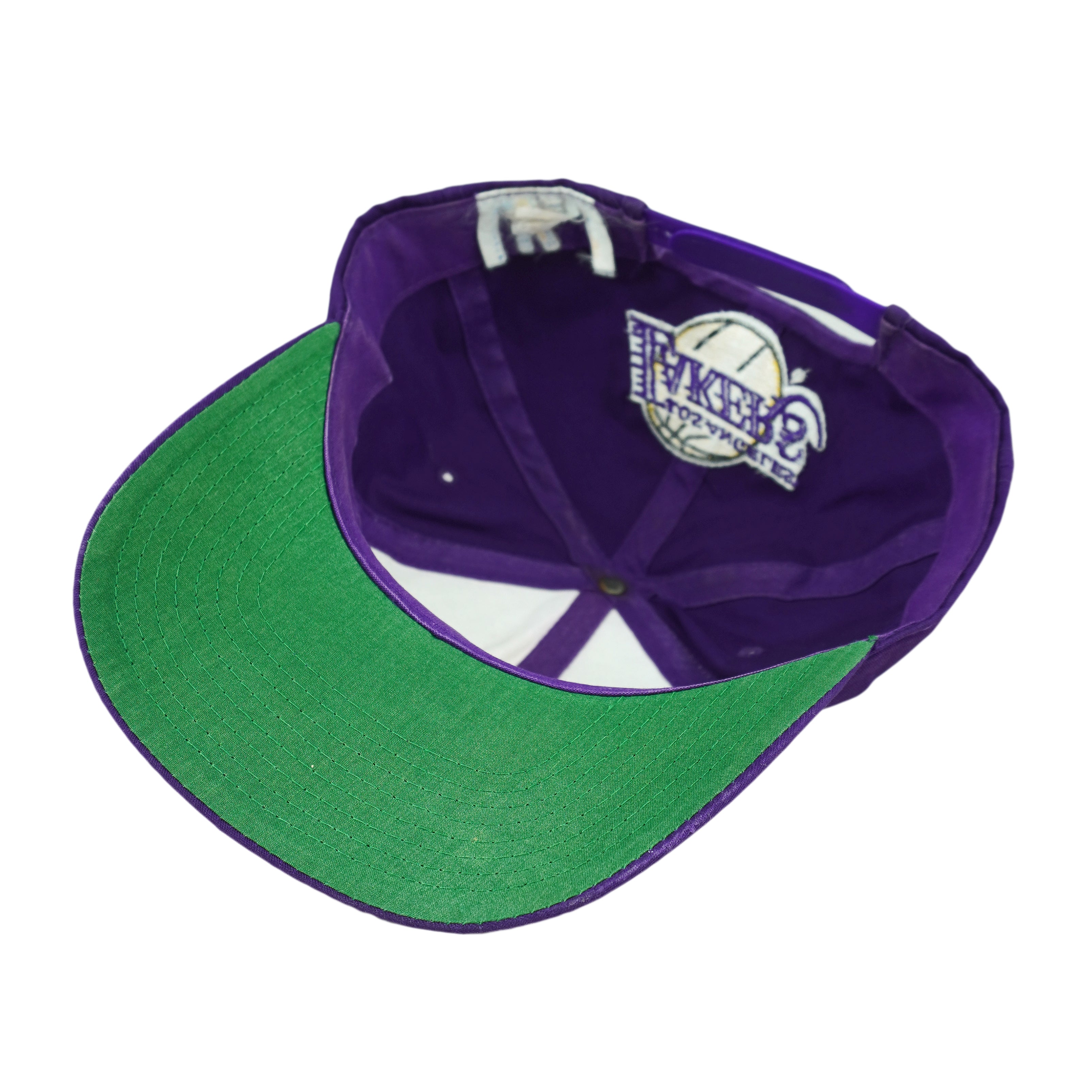 NBA - Los Angeles Lakers Spell-Out Snapback Hat 1990s OSFA Vintage Retro Basketball