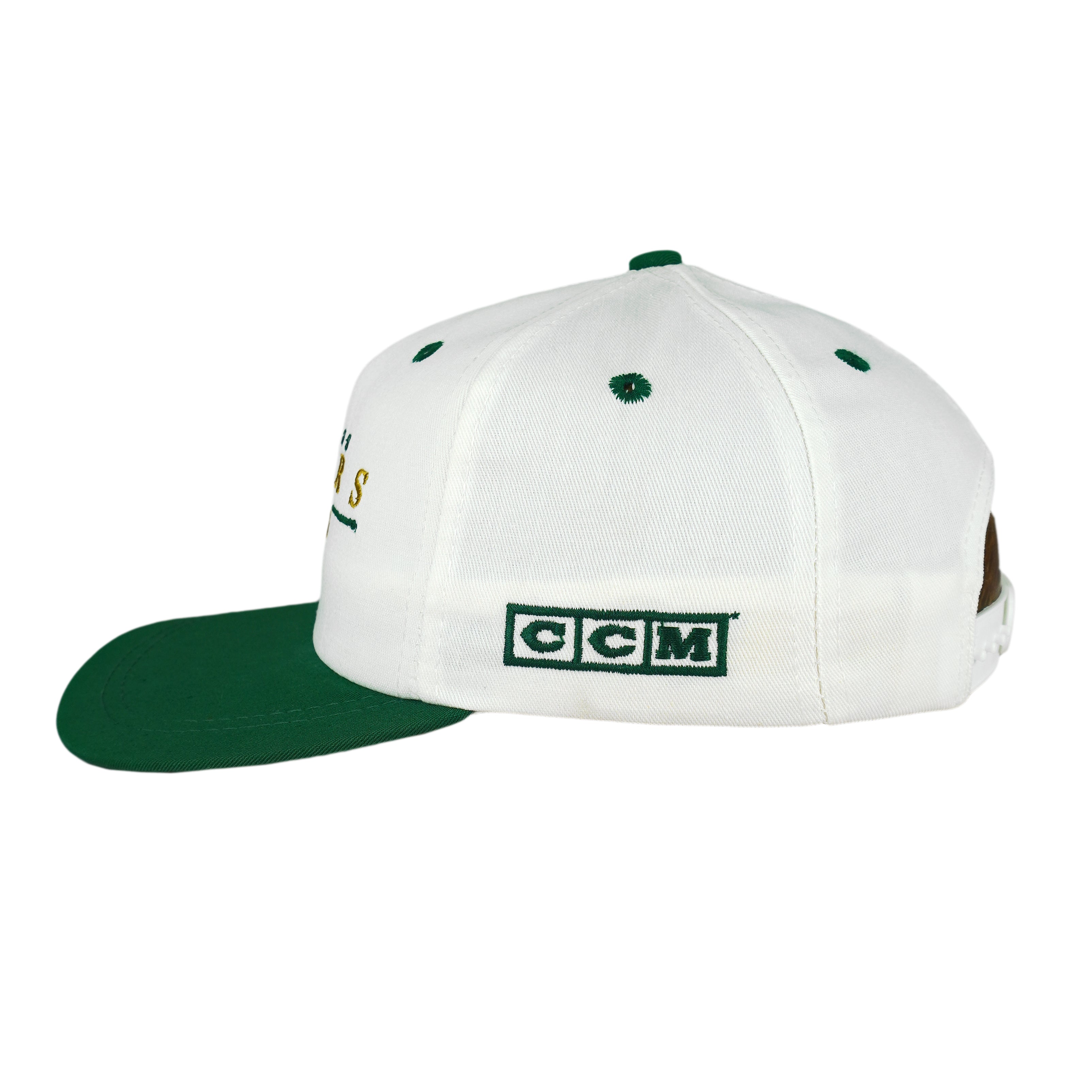 NHL (CCM) - Dallas Stars Spell-Out Snapback Hat 1990s OSFA Vintage Retro Hockey