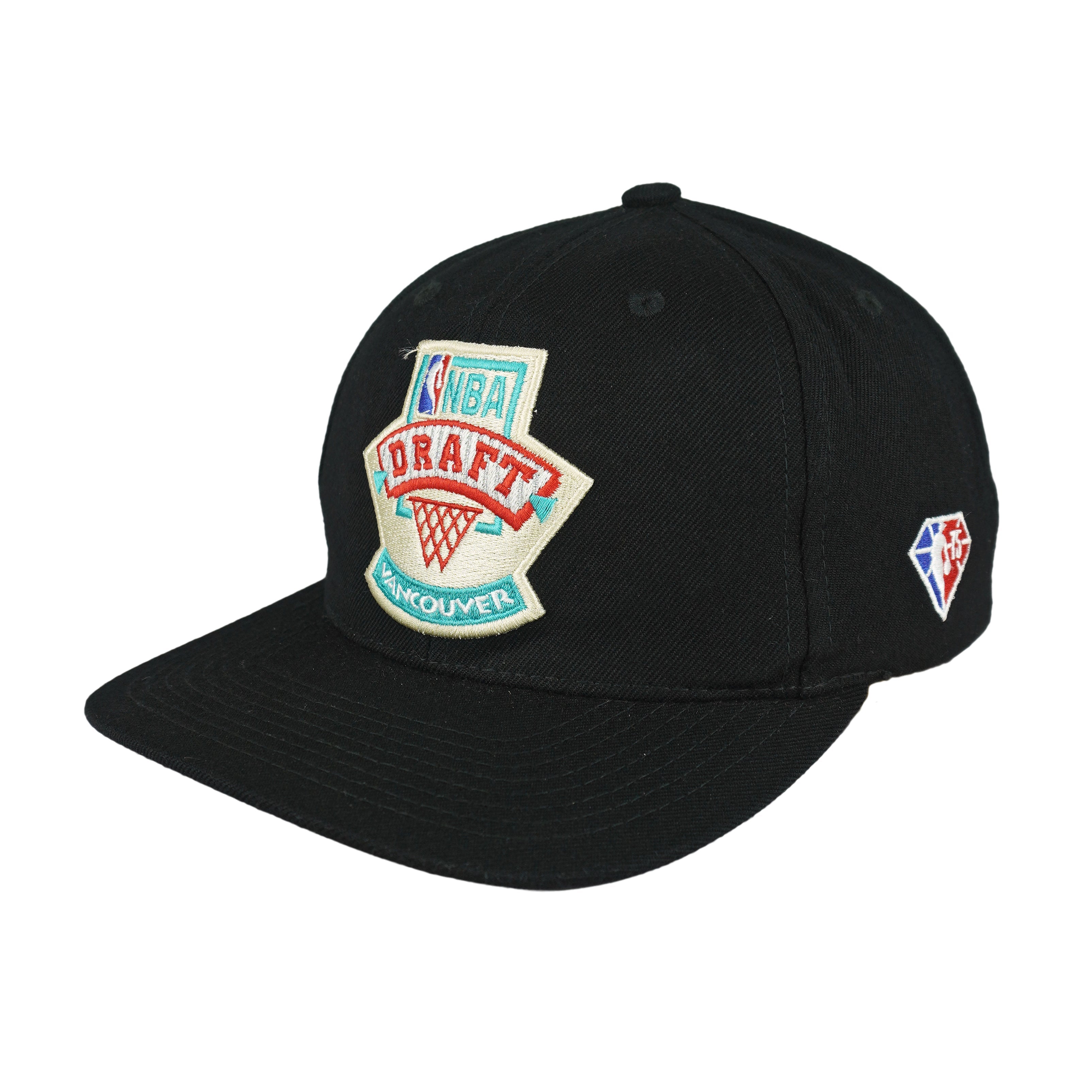 Vintage NBA (Mitchell & Ness) - 75th Anniversary Draft Vancouver Snapback Hat 1998 OSFA in black
