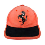 Ferrari - Embroidered Big Logo Strapback Hat 1990s OSFA Vintage Retro