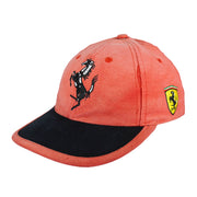 Ferrari - Embroidered Big Logo Strapback Hat 1990s OSFA Vintage Retro