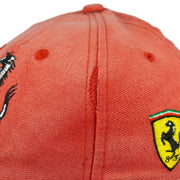 Ferrari - Embroidered Big Logo Strapback Hat 1990s OSFA Vintage Retro