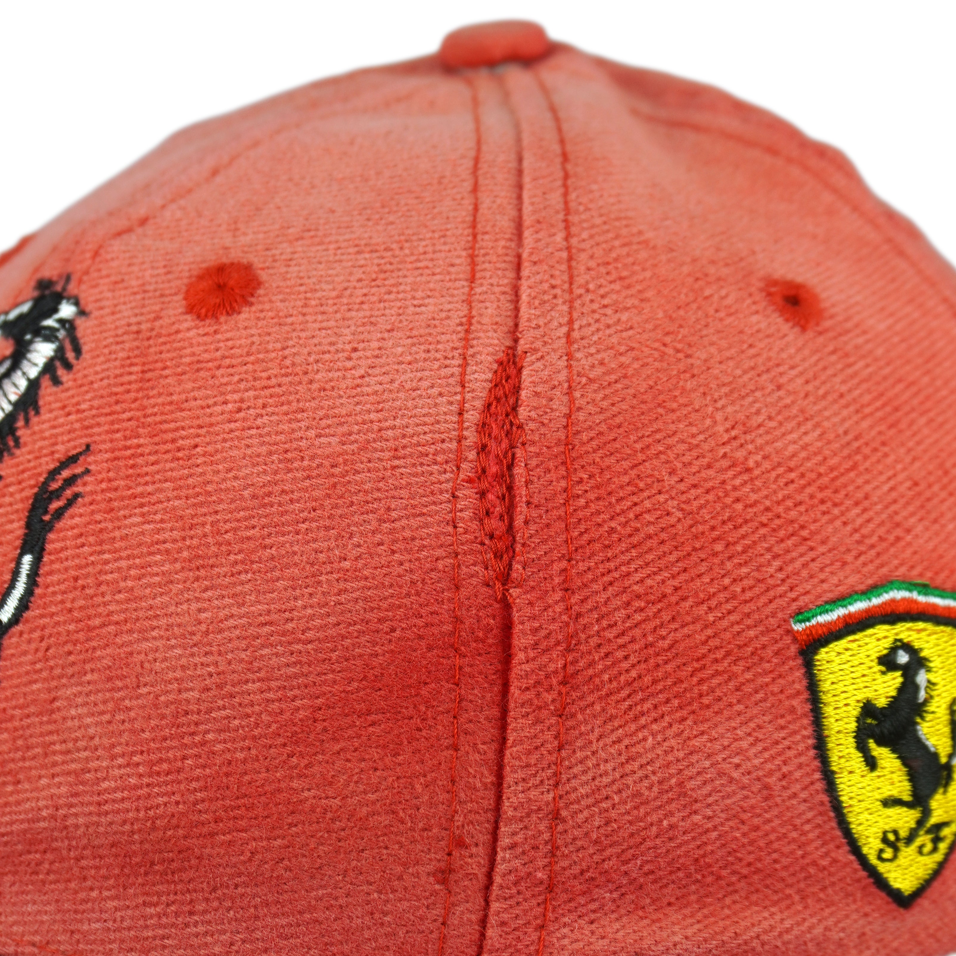 Ferrari - Embroidered Big Logo Strapback Hat 1990s OSFA Vintage Retro