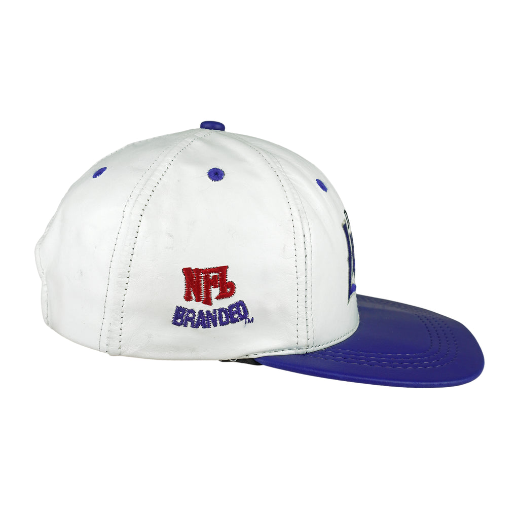 NFL (Modern) - Detroit Lions Embroidered Leather SnapBack Hat 1990s OSFA Vintage Retro Football
