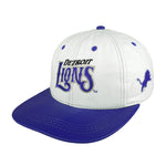 NFL (Modern) - Detroit Lions Embroidered Leather SnapBack Hat 1990s OSFA Vintage Retro Football
