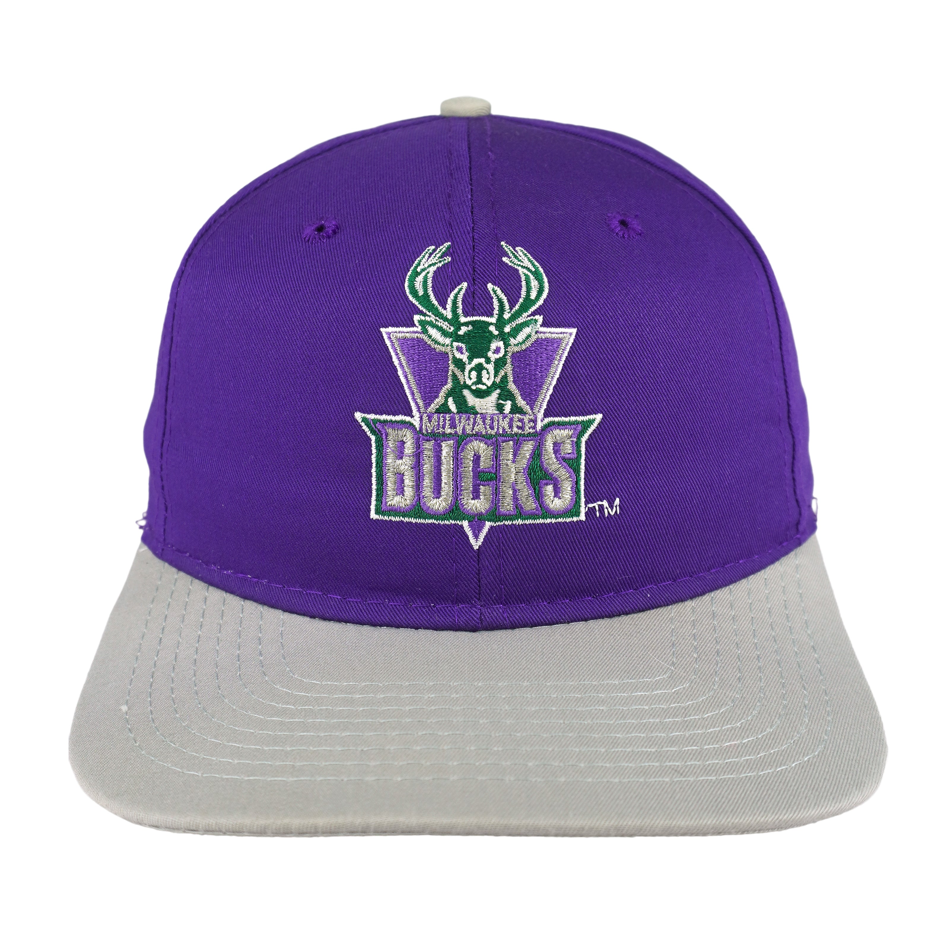 NBA (AJD) -  Milwaukee Bucks Embroidered Snapback Hat 1990s OSFA Vintage Retro Basketball