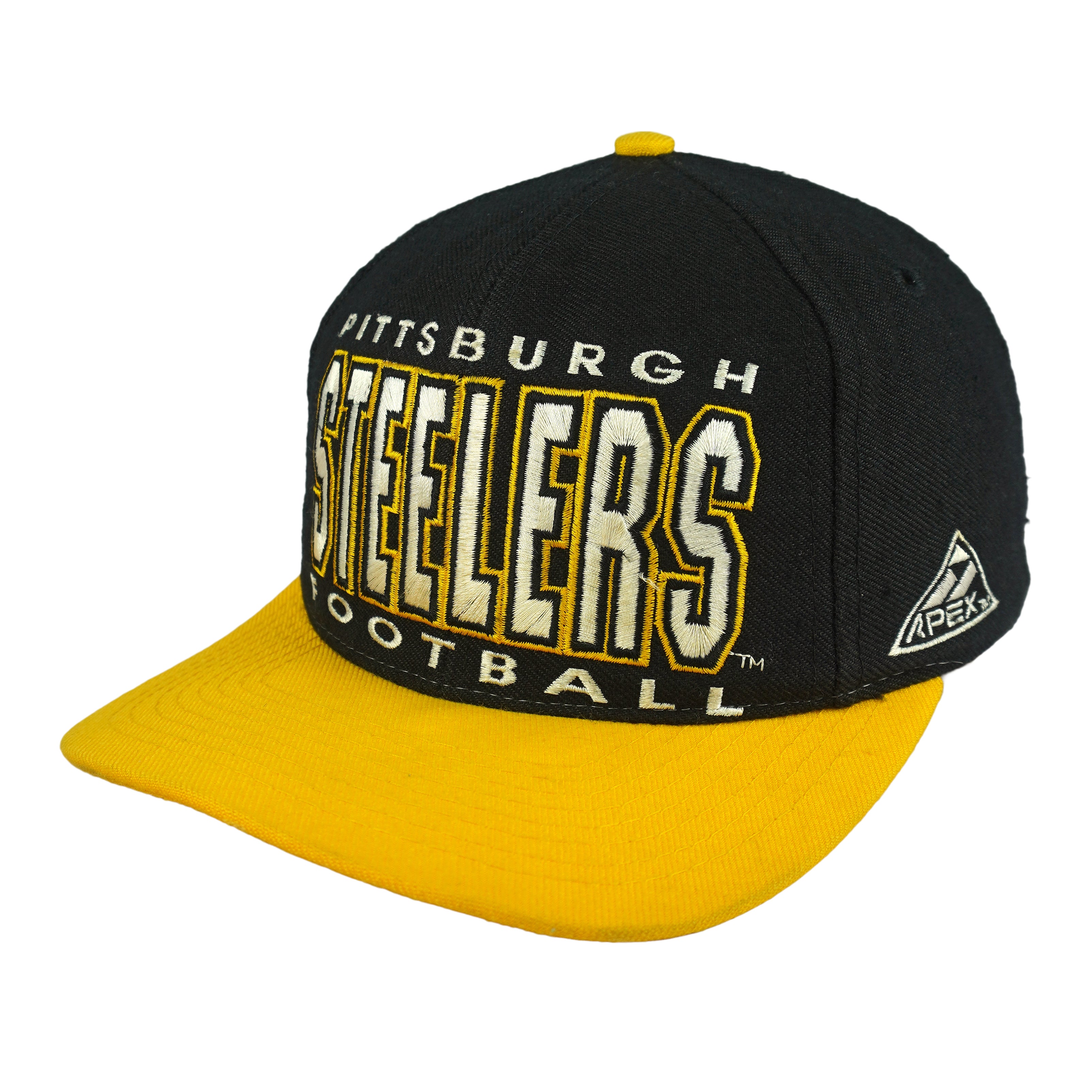 NFL (Apex One) - Pittsburgh Steelers Embroidered Snapback Hat 1990s OSFA Vintage Retro Football