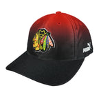 Puma - Chicago Blackhawks Big Logo Strapback Hat 1990s OSFA Vintage Retro Hockey