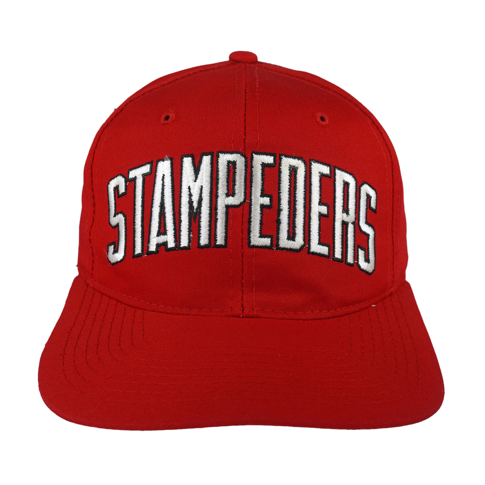 Starter (CFL) - Calgary Stampeders Spell-Out Snapback Hat 1990s OSFA Vintage Retro