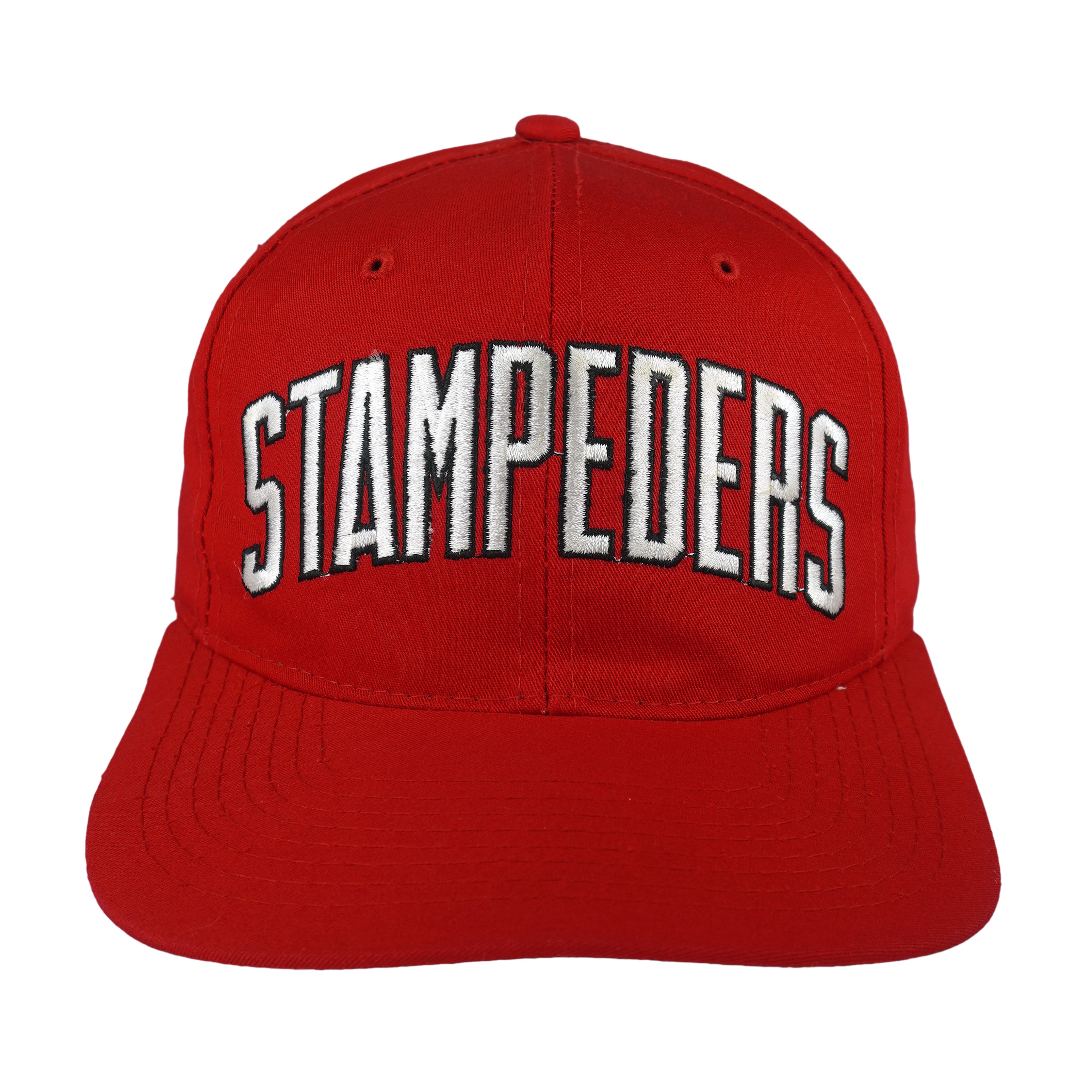 Starter (CFL) - Calgary Stampeders Spell-Out Snapback Hat 1990s OSFA Vintage Retro