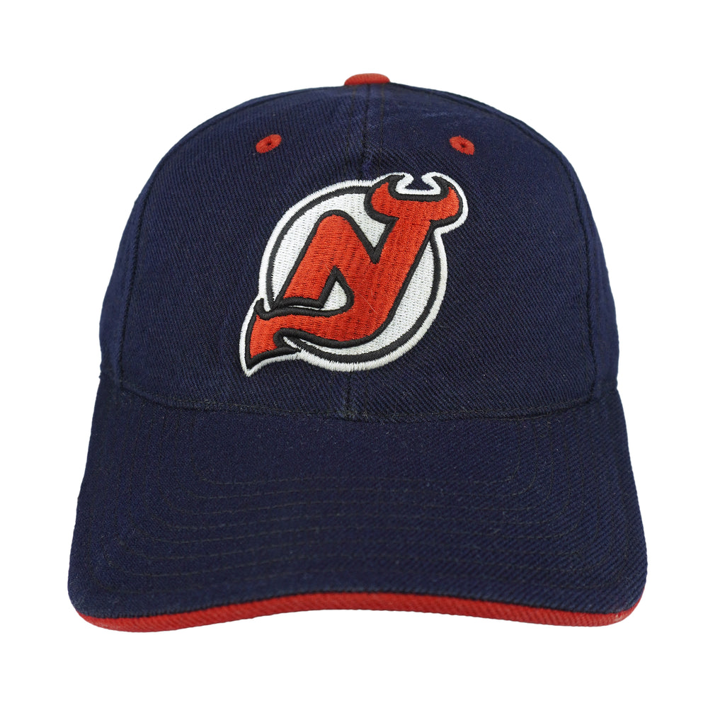 NHL (American Needle) - New Jerseys Devils Strapback Hat 1990s OSFA Vintage Retro Hockey