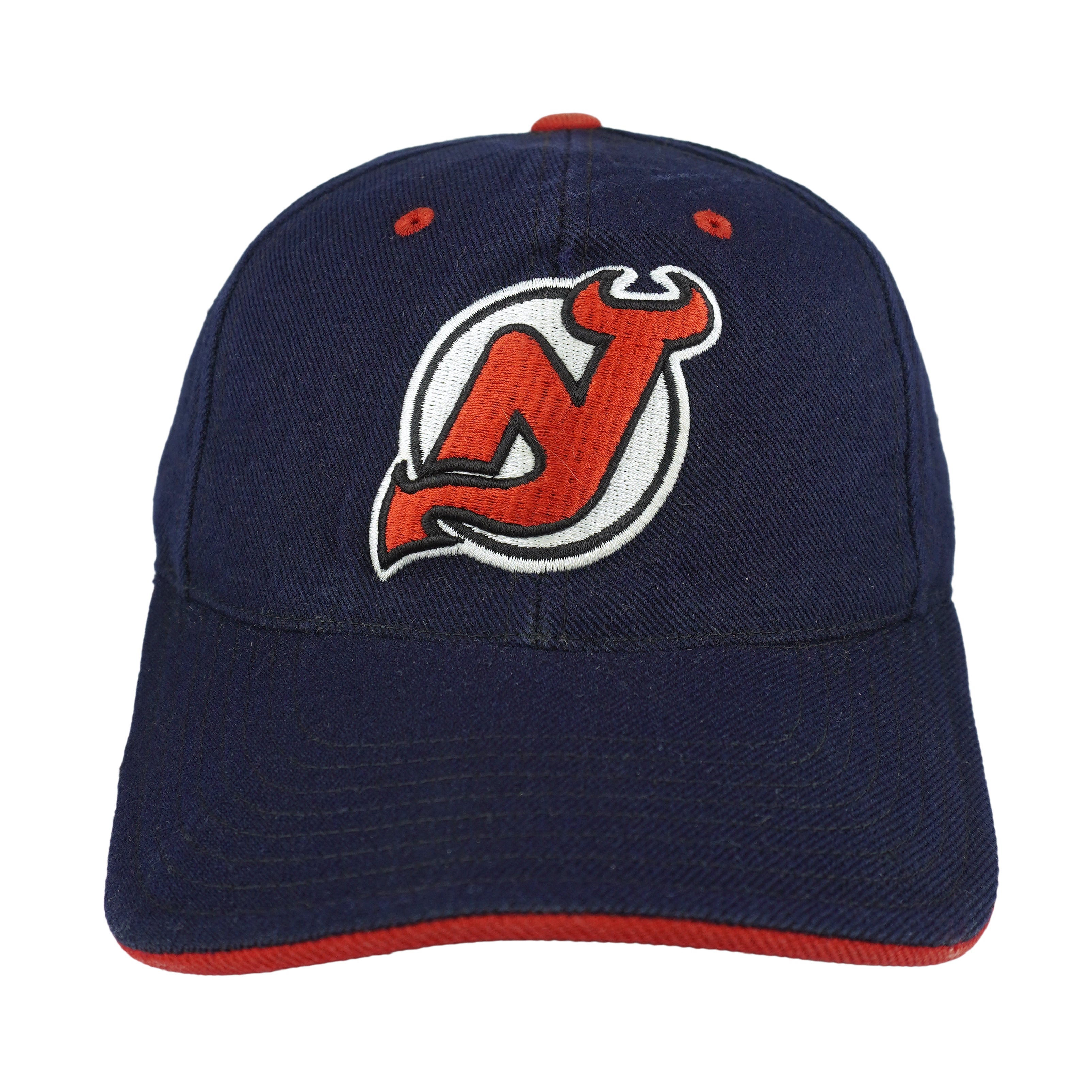 NHL (American Needle) - New Jerseys Devils Strapback Hat 1990s OSFA Vintage Retro Hockey