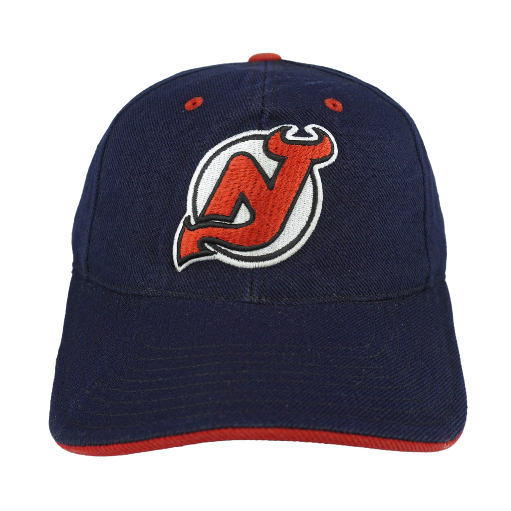 NHL (American Needle) - New Jerseys Devils Strapback Hat 1990s OSFA Vintage Retro Hockey