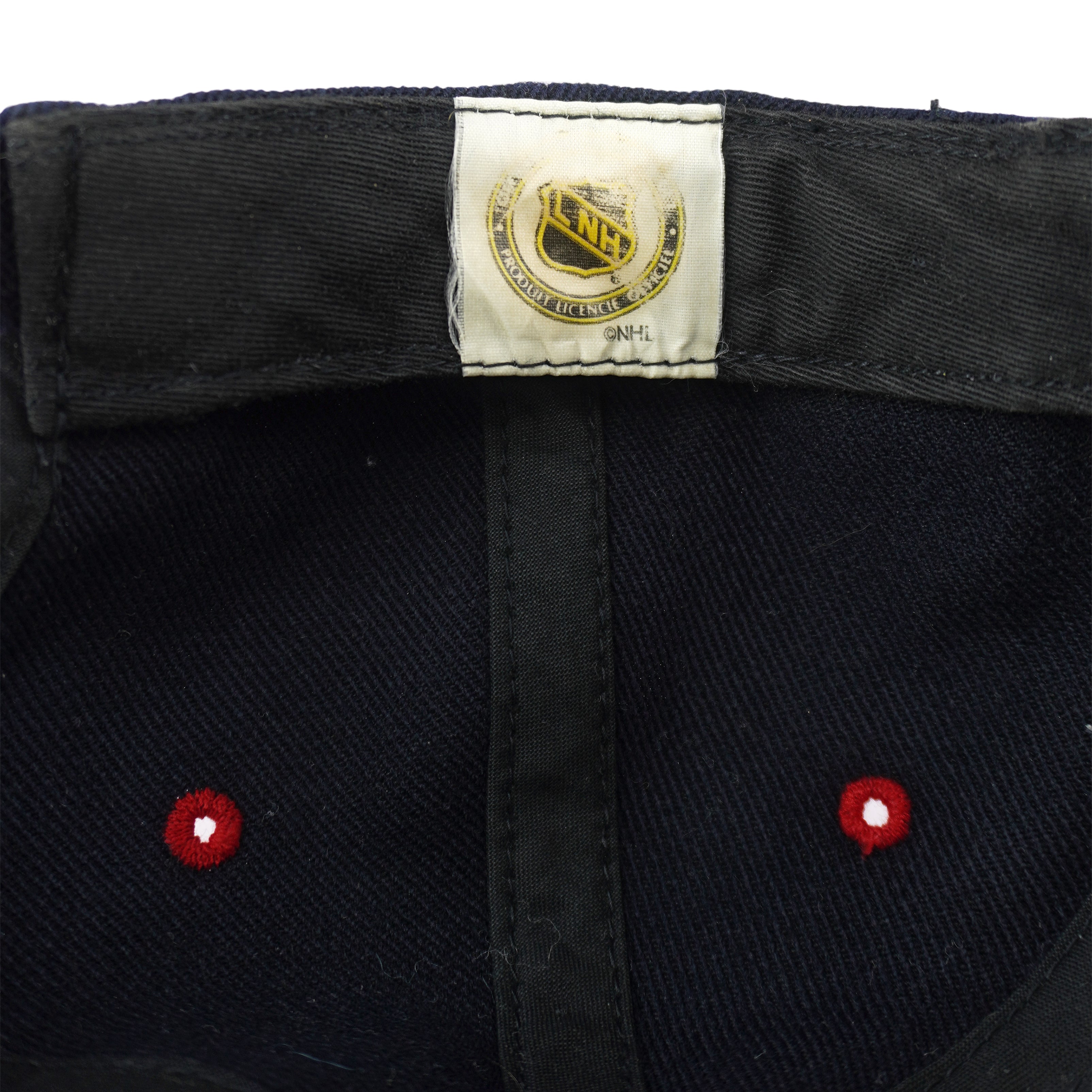 NHL (American Needle) - New Jerseys Devils Strapback Hat 1990s OSFA Vintage Retro Hockey