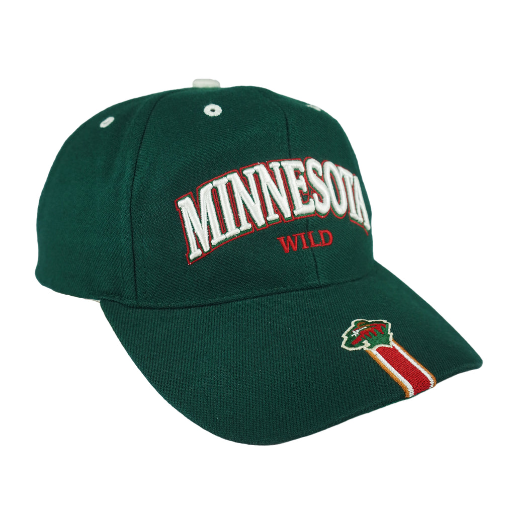 NHL (Twins) - Minnesota Wild Strapback Hat 1990s OSFA Vintage Retro Hockey