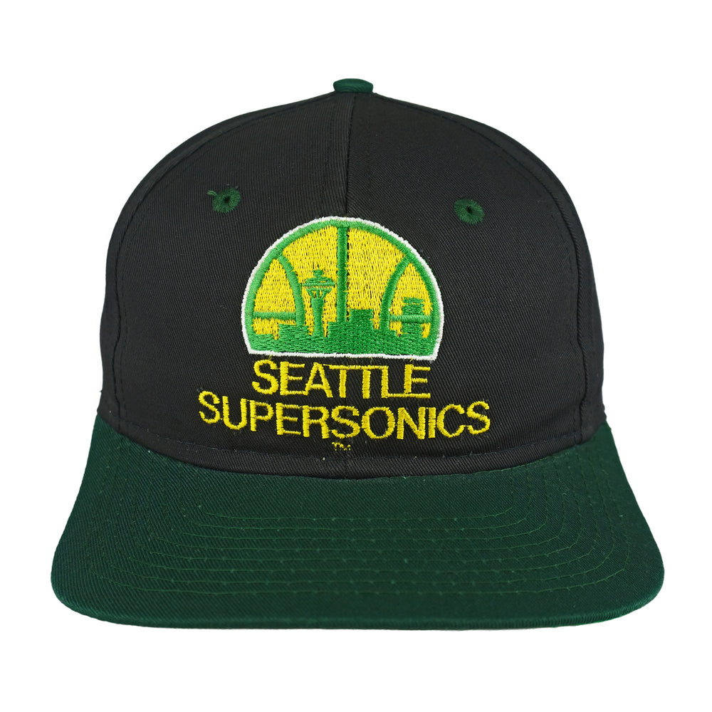 Vintage NBA (Competitor) - Seattle SuperSonics Snapback Hat 1990s OSFA in black and green