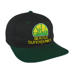 Vintage NBA (Competitor) - Seattle SuperSonics Snapback Hat 1990s OSFA in black and green