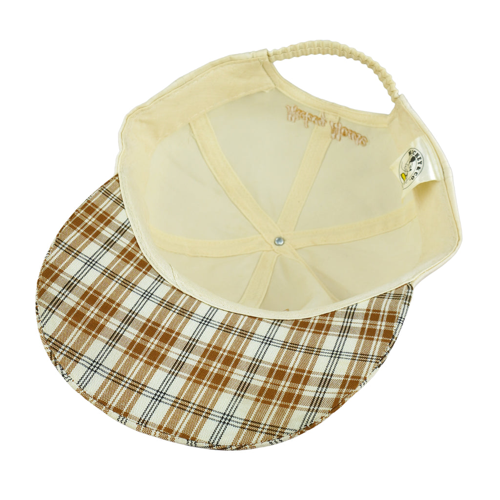 Disney - Mickey Mouse Embroidered Plaid Adjustable Hat 1990s OSFA Vintage Retro