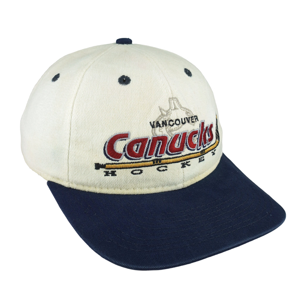 NHL (CCM) - Vancouver Canucks Snapback Hat 1990s OSFA Vitage Retro Hockey
