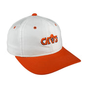 NBA - White & Orange Cleveland Cavaliers Embroidered Snapback Hat 1990s OSFA Vintage Retro Basketball