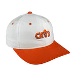 NBA - White & Orange Cleveland Cavaliers Embroidered Snapback Hat 1990s OSFA Vintage Retro Basketball