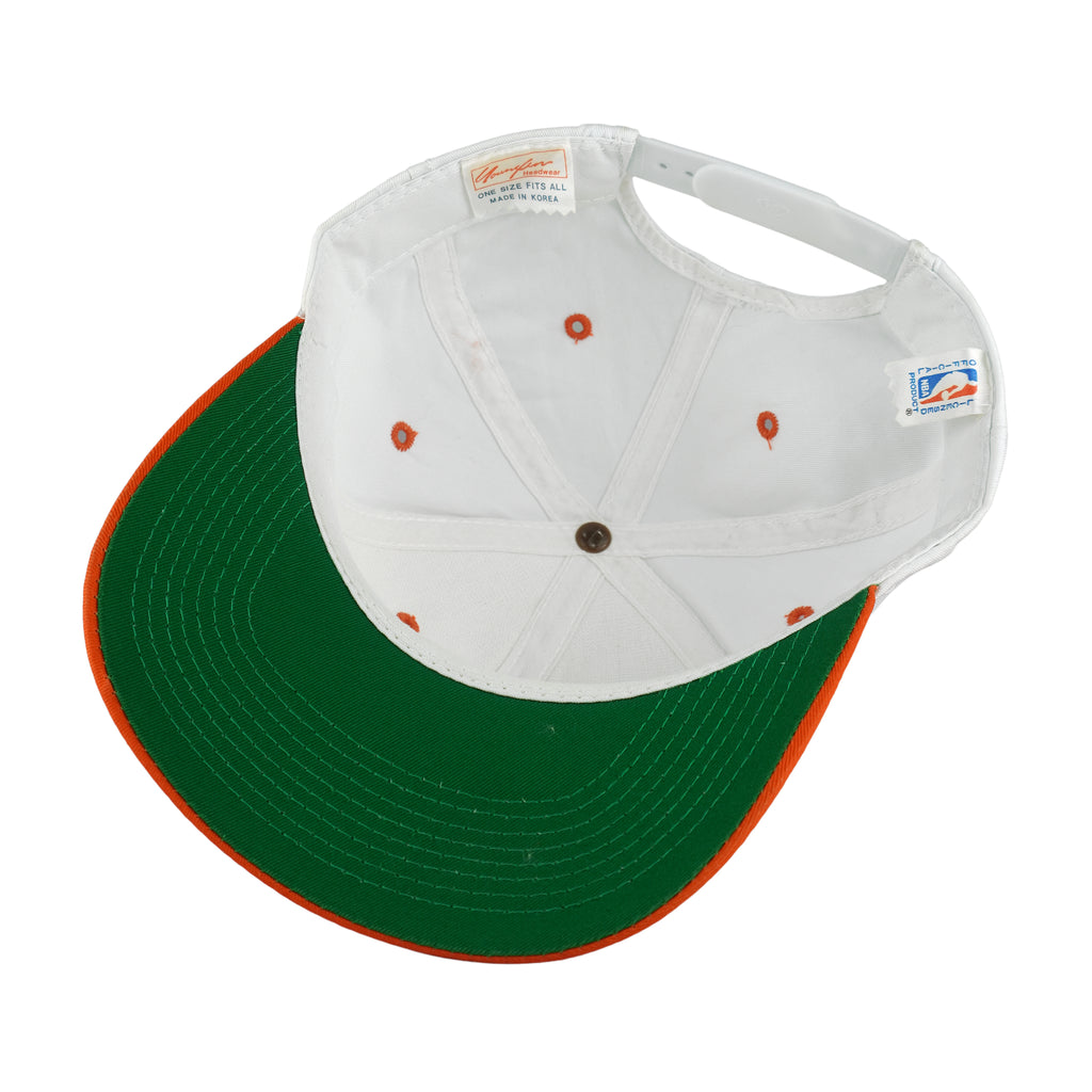NBA - White & Orange Cleveland Cavaliers Embroidered Snapback Hat 1990s OSFA Vintage Retro Basketball