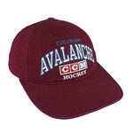 NHL (CCM) - Colorado Avalanche Hockey Embroidered Strapback Hat 1990s OSFA Vintage Retro Hockey
