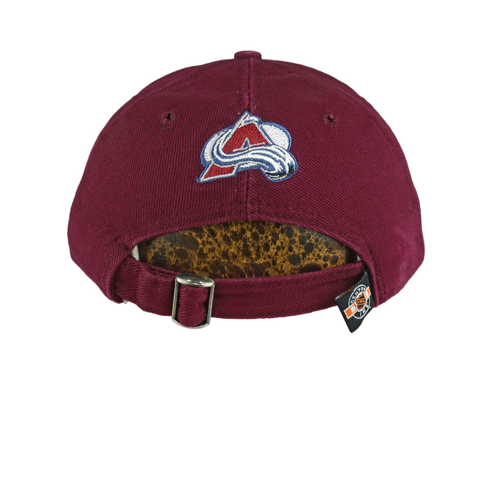 NHL (CCM) - Colorado Avalanche Hockey Embroidered Strapback Hat 1990s OSFA Vintage Retro Hockey