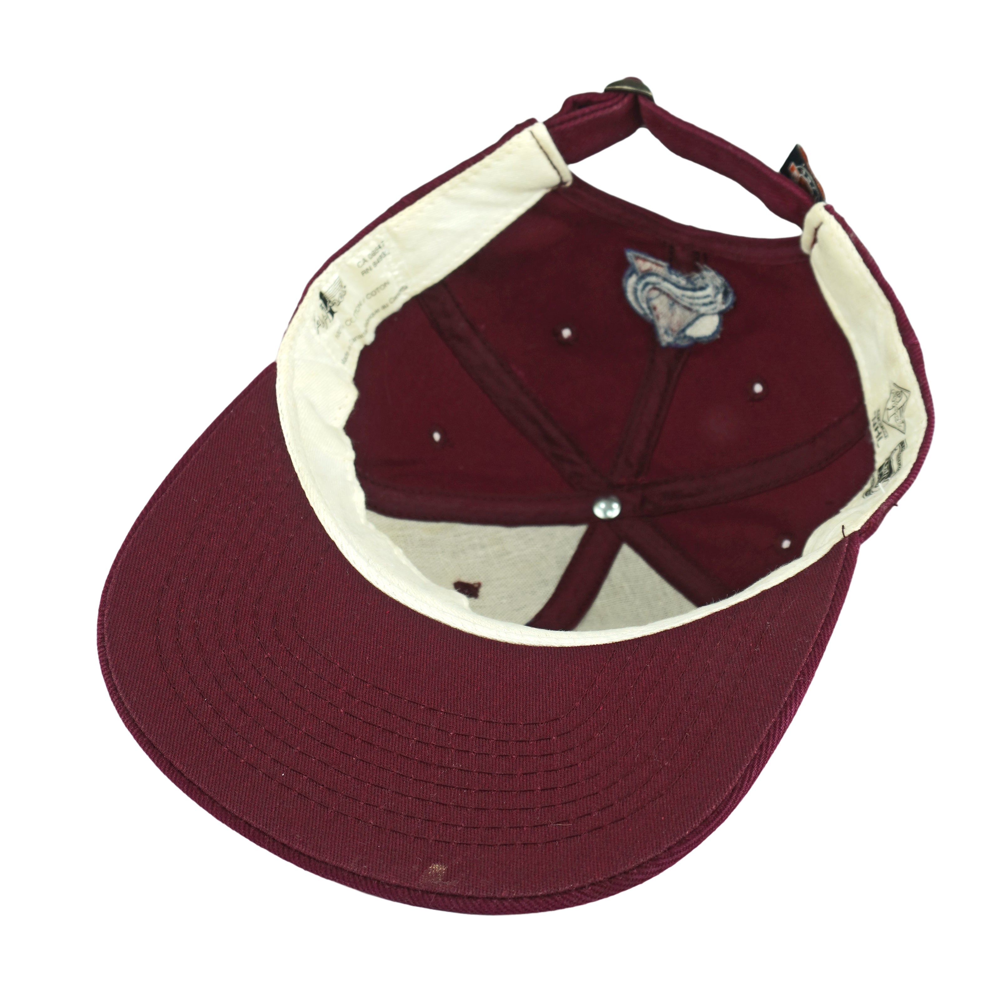 NHL (CCM) - Colorado Avalanche Hockey Embroidered Strapback Hat 1990s OSFA Vintage Retro Hockey