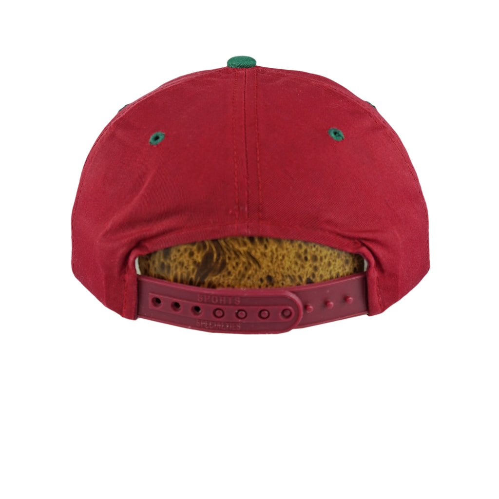 NBA (Sports Specialties) - Red & Green Seattle SuperSonics Snapback Hat 1990s OSFA Vintage Retro Basketball