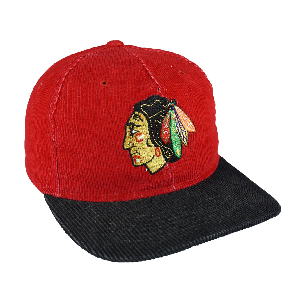NHL (The Classic) - Chicago Blackhawks Big Logo Snapback Hat 1990s OSFA Vintage Retro Hockey