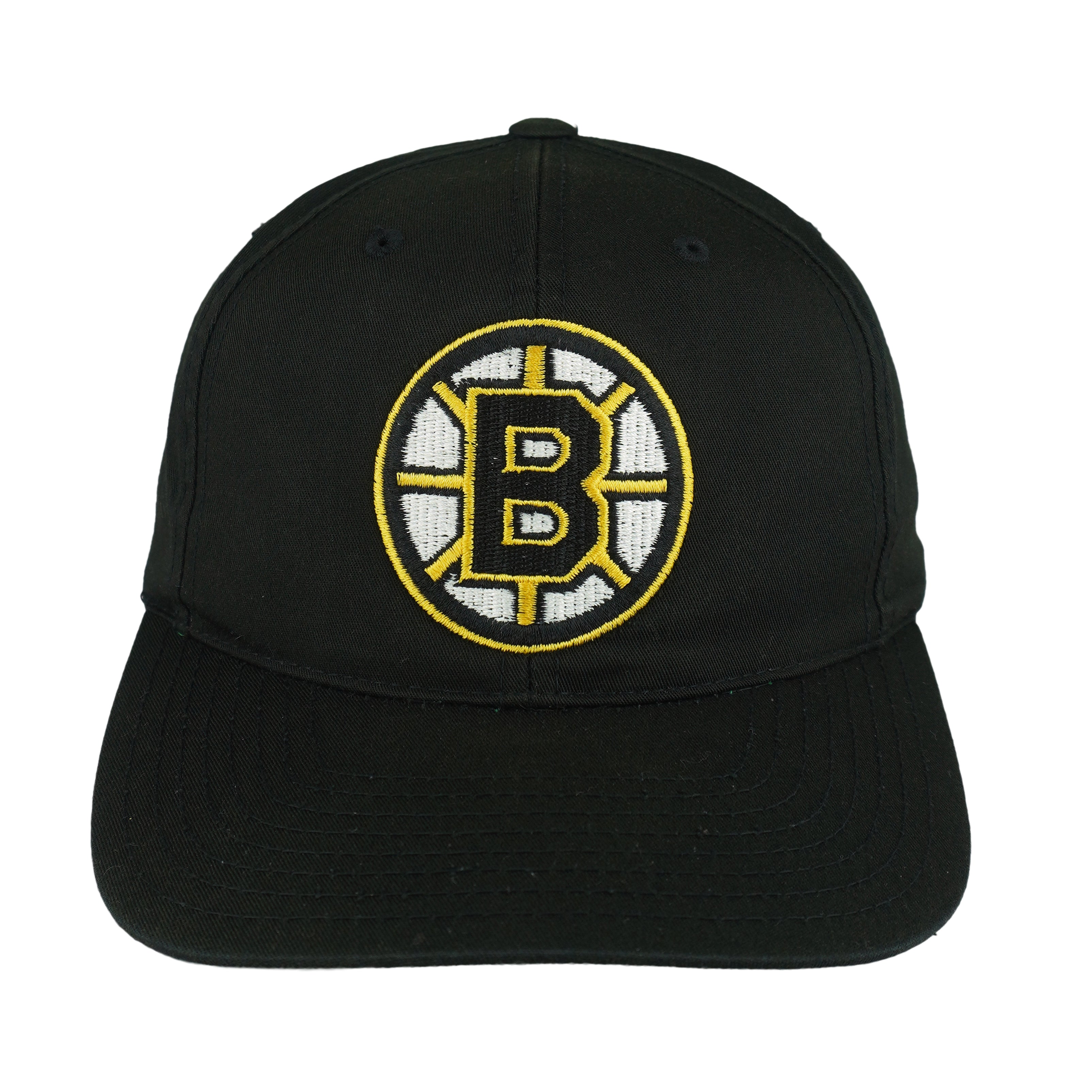 NHL (Annco) - Boston Bruins Big Logo Snapback Hat 1990s OSFA Vintage Retro Hockey